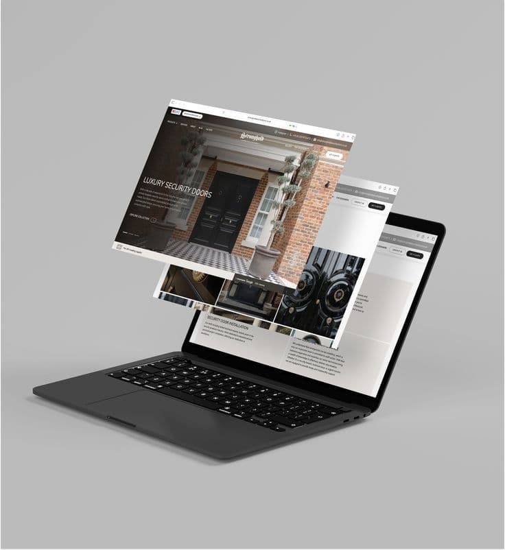 An end-to-end web platform shown on a laptop